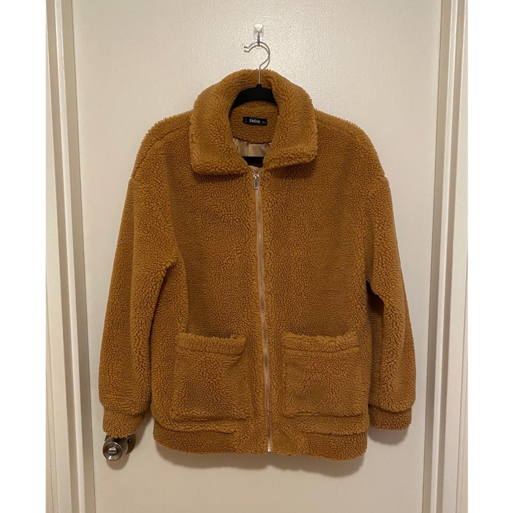 SHEIN Brown Sherpa Teddy Jacket